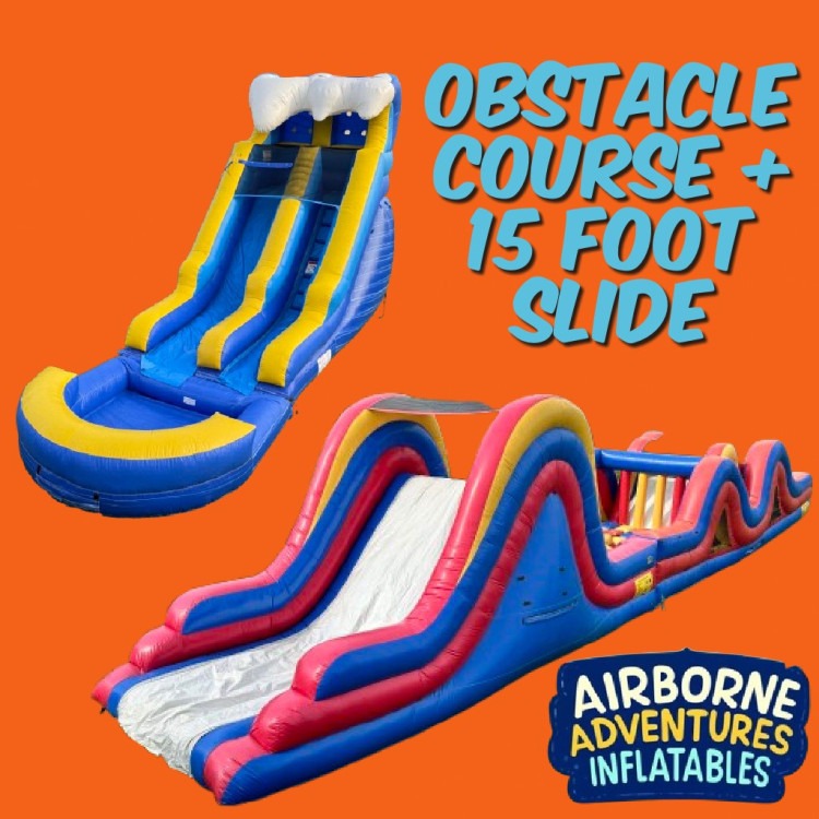 Obstacle Course + 15 Foot Slide
